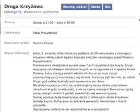 Zrzut ekranu ze strony Facebooka. 5 sierpnia, godz. 23.53.36