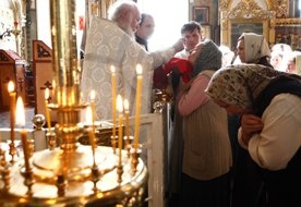 Prawosławne nabożeństwo w cerkwi w Kazaniu